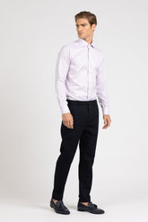 Camicia con collo francese in puro cotone doppio ritorto giro inglese lilla - Collezione UOMO | Giemme BrandsCorporate
