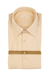 Camicia con collo italiano in flanella di lana beige - Beige | Giemme BrandsCorporate