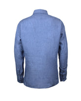 Regular fit polo shirt in pure blue linen - Light blue | Giemme BrandsCorporate