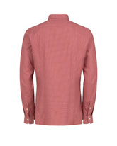 Camicia slim fit con collo francese in puro cotone con motivo pied de poule rosso - Rosso | Giemme BrandsCorporate
