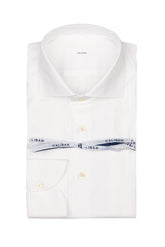 White pure cotton open weave shirt with french collar - White | Giemme BrandsCorporate