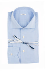 Camicia con collo francese in puro cotone giro inglese azzurro - Caliban | Giemme BrandsCorporate