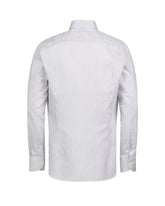 Camicia regular fit con collo francese in puro cotone bianco a righe marroni - Marrone | Giemme BrandsCorporate