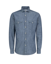 Camicia regular fit con collo francese in denim di puro cotone - Guglielminotti | Giemme BrandsCorporate