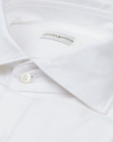 Camicia regular fit con collo francese in jersey di puro di cotone bianco - Bianco | Giemme BrandsCorporate