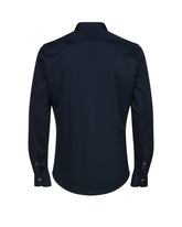 Camicia regular fit con collo francese in jersey di puro di cotone blu - Blu | Giemme BrandsCorporate