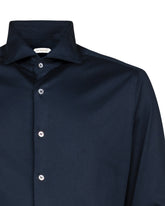Camicia regular fit con collo francese in jersey di puro di cotone blu - Blu | Giemme BrandsCorporate
