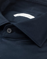 Camicia regular fit con collo francese in jersey di puro di cotone blu - Blu | Giemme BrandsCorporate