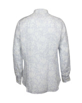 Regular fit italian collar shirt in linen blend with exclusive light blue floral print - Light blue | Giemme BrandsCorporate
