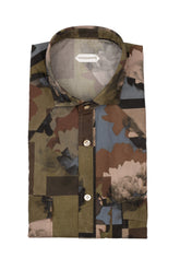 Camicia con collo francese in puro cotone con stampa liberty sui toni del verde - Collezione UOMO | Giemme BrandsCorporate