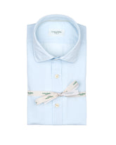 Camicia regular fit con collo francese in mussola di puro cotone tinto capo azzurro - Tintoria Mattei | Giemme BrandsCorporate