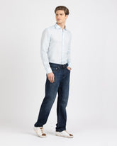 Camicia regular fit con collo francese in mussola di puro cotone tinto capo azzurro - Tintoria Mattei | Giemme BrandsCorporate