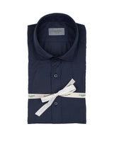 Camicia regular fit con collo francese in mussola di puro cotone tinto capo blu - Tintoria Mattei | Giemme BrandsCorporate