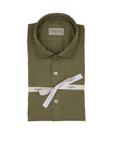 Camicia regular fit con collo francese in mussola di puro cotone tinto capo verde - Tintoria Mattei | Giemme BrandsCorporate
