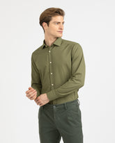 Camicia regular fit con collo francese in mussola di puro cotone tinto capo verde - Tintoria Mattei | Giemme BrandsCorporate