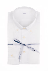 Camicia con collo button down in puro cotone pin point bianco - Carry over uomo | Giemme BrandsCorporate