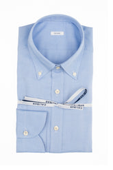 Camicia con collo button down in puro cotone pin point azzurro - Caliban Uomo | Giemme BrandsCorporate