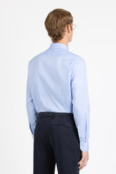 Light blue pure pin point cotton shirt with italian collar - Light blue | Giemme BrandsCorporate