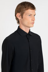 Black high performance Skinlike fabric shirt with french collar - Black | Giemme BrandsCorporate