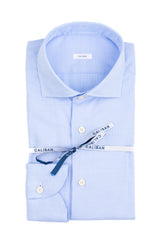 Camicia con collo francese in puro cotone pin point extra fine sui toni dell'azzurro - Collezione UOMO | Giemme BrandsCorporate