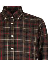 Regular fit shirt with button-down collar in pure cotton with brown checks - Brown | Giemme BrandsCorporate