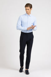 Camicia con collo francese in tessuto high performance Skinlike in twill azzurro - Skinlike | Giemme BrandsCorporate