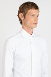 White high performance Skinlike open weave fabric shirt with french collar - White | Giemme BrandsCorporate