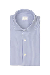 Camicia regular fit con collo francese in tessuto high performance Skinlike blu a righe bianche - Caliban uomo - New in | Giemme BrandsCorporate