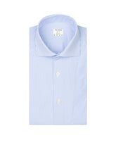 Camicia regular fit con collo francese in tessuto high performance Skinlike azzurro a righe bianche - Caliban uomo - New in | Giemme BrandsCorporate
