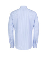Camicia regular fit con collo francese in tessuto high performance Skinlike azzurro a righe bianche - Caliban uomo - New in | Giemme BrandsCorporate