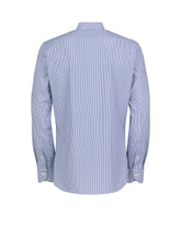 Camicia regular fit con collo francese in tessuto high performance Skinlike blu a righe bianche - Blu | Giemme BrandsCorporate