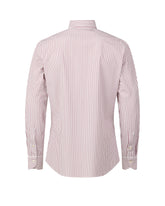 Camicia regular fit con collo francese in tessuto high performance Skinlike bianco a righe rosse - Rosso | Giemme BrandsCorporate