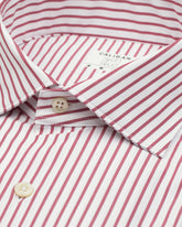 Camicia regular fit con collo francese in tessuto high performance Skinlike bianco a righe rosse - Rosso | Giemme BrandsCorporate