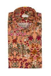 Pink exclusive floral pattern pure cotton shirt with french collar - Man collection | Giemme BrandsCorporate