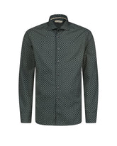 Slim-Fit-Hemd mit französischem Kragen aus reiner Baumwolle mit grünem geometrischem Print - Tintoria Mattei | Giemme BrandsCorporate