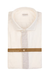 White cotton and cashmere Vaiella shirt with french collar - Last Chance Guglielminotti | Giemme BrandsCorporate