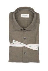 Camicia con collo francese in Vaiella di cotone e cashmere grigio-verde - Collezione UOMO | Giemme BrandsCorporate