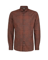 Slim fit shirt with french collar in pure cotton with burgundy pied de poule pattern - Man collection | Giemme BrandsCorporate
