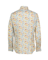 Camicia regular fit con collo button down in puro cotone con esclusiva fantasia liberty sui toni dell'arancione - Azzurro | Giemme BrandsCorporate