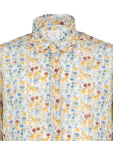 Camicia regular fit con collo button down in puro cotone con esclusiva fantasia liberty sui toni dell'arancione - Azzurro | Giemme BrandsCorporate