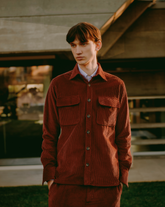 Regular-Fit-Hemd mit italienischem Kragen aus bordeauxrotem Feincord aus reiner Baumwolle - Herren New In | Giemme BrandsCorporate