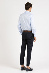 Light blue Wash and Wear twill cotton shirt with french collar - Light blue | Giemme BrandsCorporate