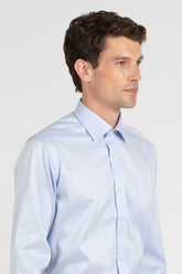 Light blue Wash and Wear twill cotton shirt with french collar - Light blue | Giemme BrandsCorporate