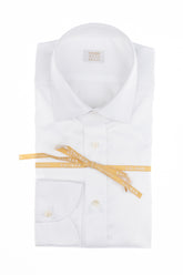 Camicia Wash and Wear con collo italiano in twill di cotone bianco - Caliban Uomo | Giemme BrandsCorporate