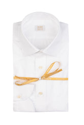 White Wash and Wear twill cotton shirt with italian collar - White | Giemme BrandsCorporate