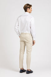 White Wash and Wear twill cotton shirt with italian collar - White | Giemme BrandsCorporate