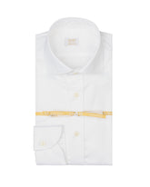 Camicia Wash and Wear regular fit con collo francese in twill di cotone bianco - Caliban uomo - New in | Giemme BrandsCorporate