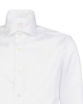 Camicia Wash and Wear regular fit con collo francese in twill di cotone bianco - Bianco | Giemme BrandsCorporate