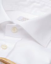 Camicia Wash and Wear regular fit con collo francese in twill di cotone bianco - Bianco | Giemme BrandsCorporate