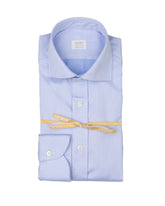 Camicia Wash and Wear regular fit con collo francese in twill di cotone azzurro - Caliban uomo - New in | Giemme BrandsCorporate